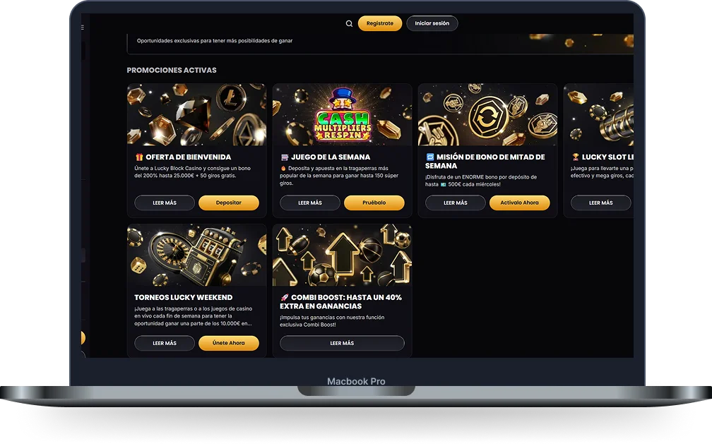 Lucky Block Casino promociones activas en la versión para ordenador
